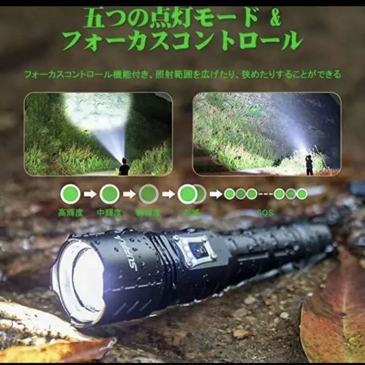  strongest flashlight Led super high luminance 5000 lumen small size light weight bright 