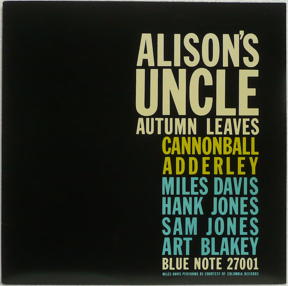 Alison's Uncle/Cannonball Adderley (LP) 45rpm　アリソン アンクル/キャノンボール・アダレイ　_画像1