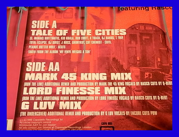 Peanut Butter Wolf/Tale of Five Cities/45 King/Lord Finesse/5点以上で送料無料、10点以上で10%割引!!!/12'_画像2