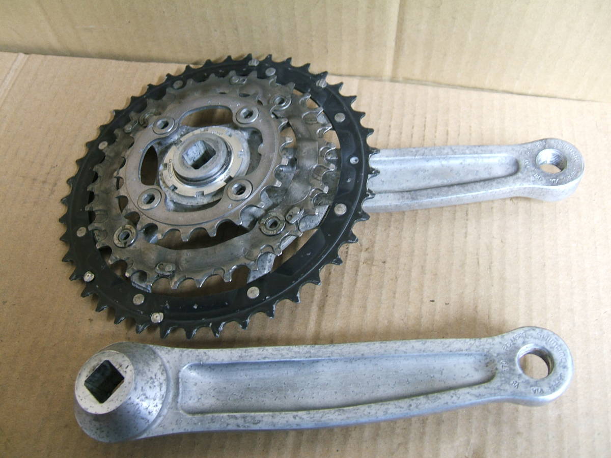 中古 クランクセット 170mm-42-32-22T SHIMANO DEORE LX FC-M569 　464_画像3