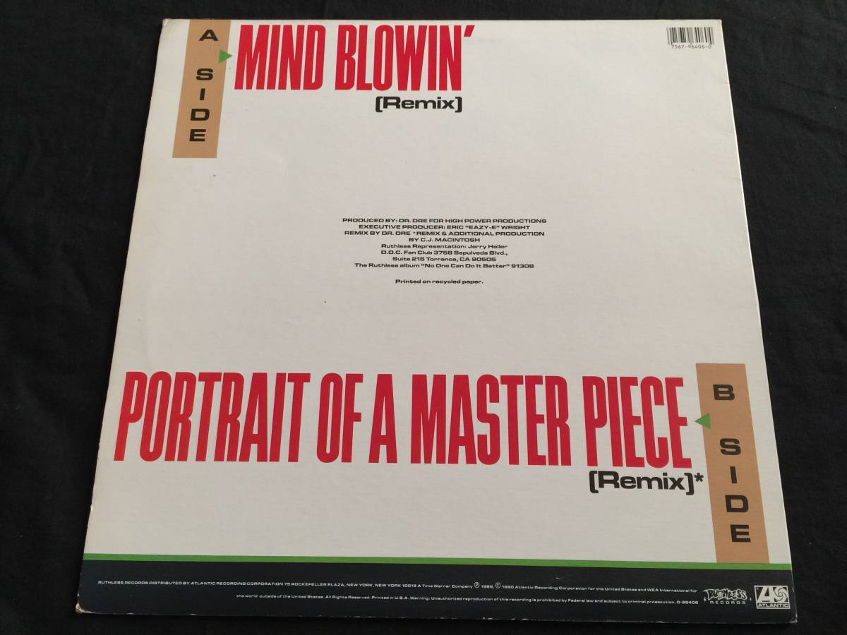  ★The D.O.C. / Mind Blowin' 12EP ★ Qsde3★ Ruthless Records 0-96406, Atlantic _画像2