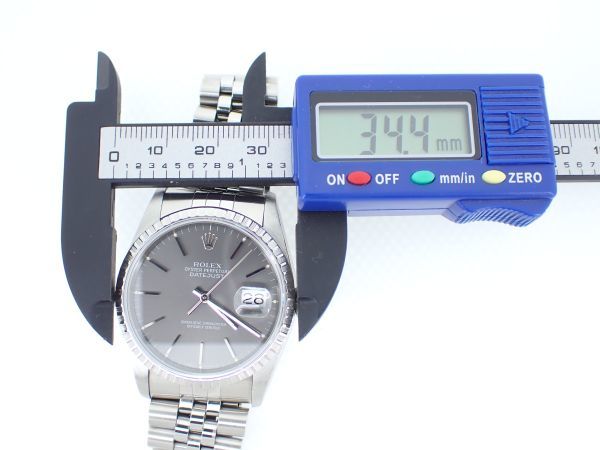 OH済 美品 ROLEX ロレックス 16220 DATE JUST デイトジャスト X番 グレー文字盤 自動巻き 研磨済 腕時計 箱 ケース_画像7