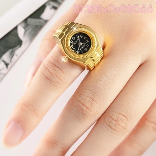 Be2435 金 指輪 時計 メンズ 男性用 リング ゴールド 金色 リアル かっこいい 極希少 ペンダント 女性 レディース 腕時計 指 ウォッチ 新品_画像2