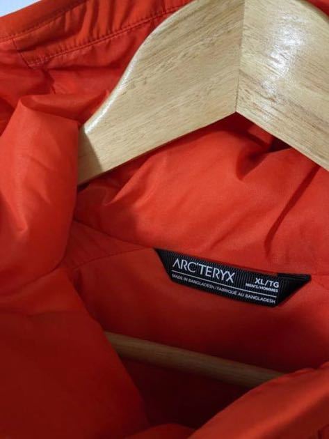 ARC'TERYX Atom LT Hoody Men’s XL アークテリクス Atom Hoody アトム 〜1円スタート〜　完全売切　オレンジ　マウンテンパーカー_画像5