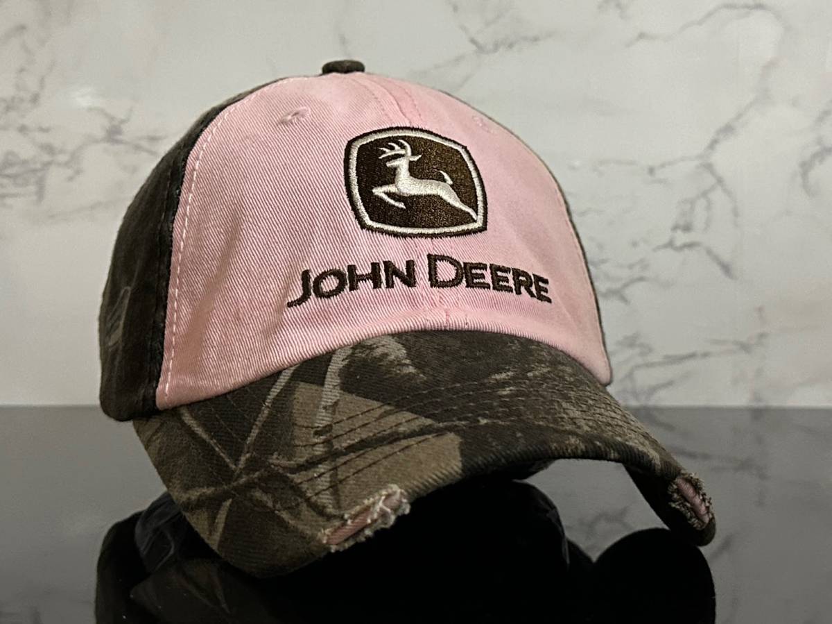 【未使用品】49D★JOHN DEERE ジョン・ディア キャップ 帽子 CAP お洒落なピンクにREALTREE製ウット系迷彩柄コットン素材♪《FREEサイズ》_画像1
