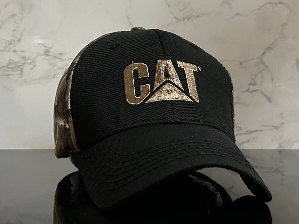 【未使用品】32C クール★Caterpillar キャタピラー CAT キャット キャップ 帽子 CAP クールなブラックにウット系迷彩柄！《FREEサイズ》_画像2