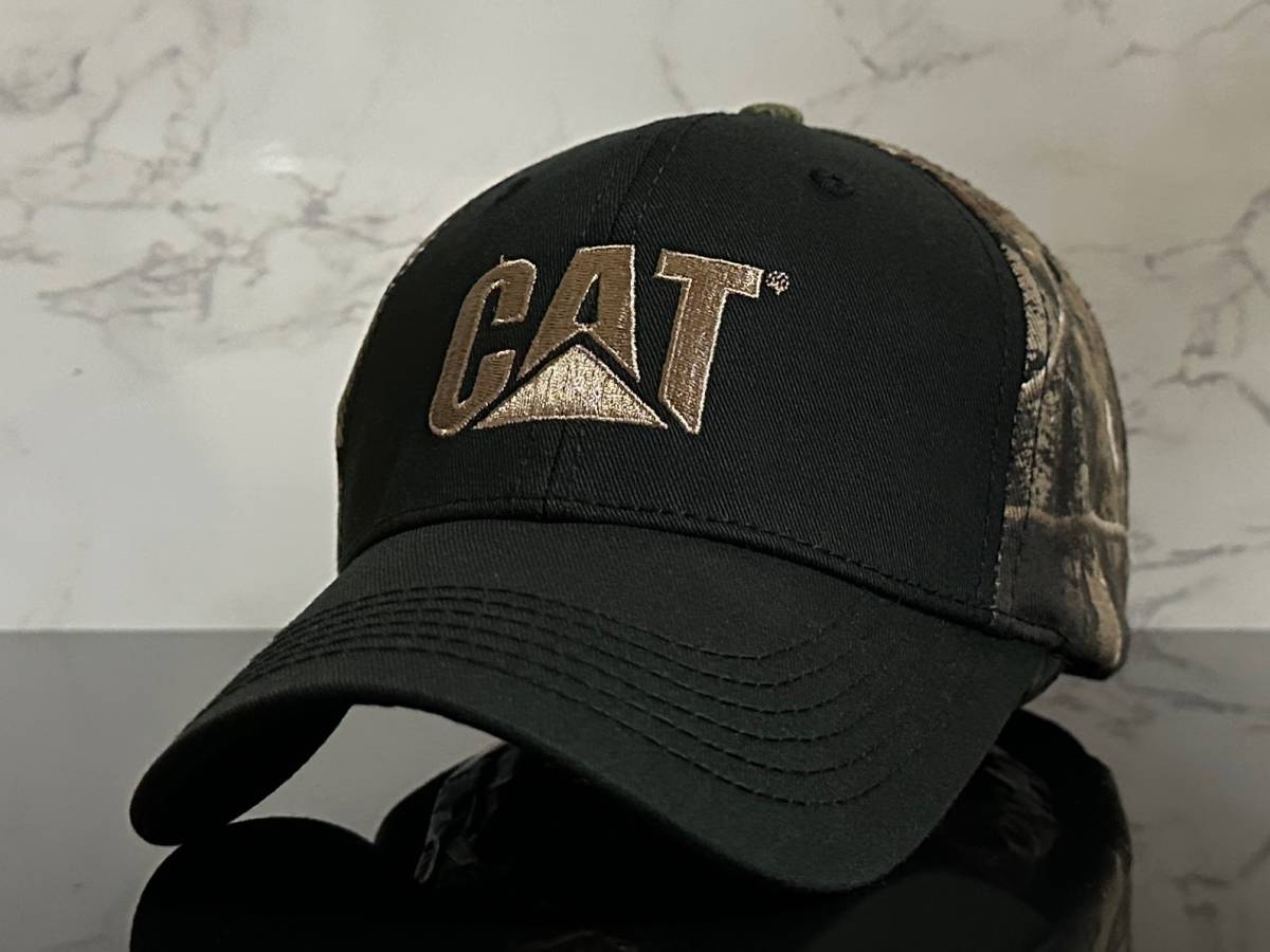 【未使用品】32C クール★Caterpillar キャタピラー CAT キャット キャップ 帽子 CAP クールなブラックにウット系迷彩柄！《FREEサイズ》_画像1