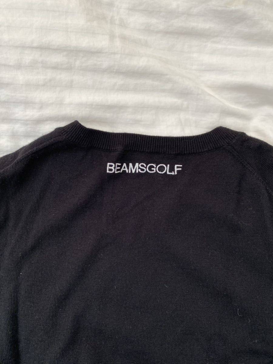 中古　BEAMS GOLF ビームスゴルフ パープルレーベル　Wool 100%　セーター 　ブラック　ゴルフウェア_画像6