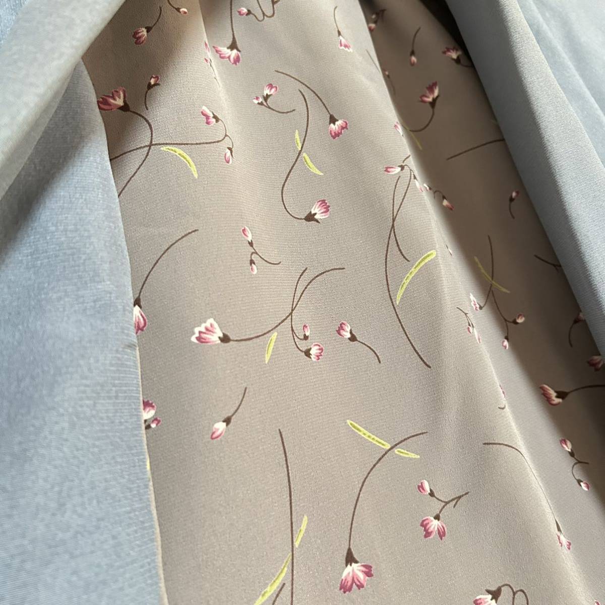 ●きもの翠● かわいい 道中着 絽 花柄 裏地花づくし 和装 和服 着物 正絹 #Y388_画像8