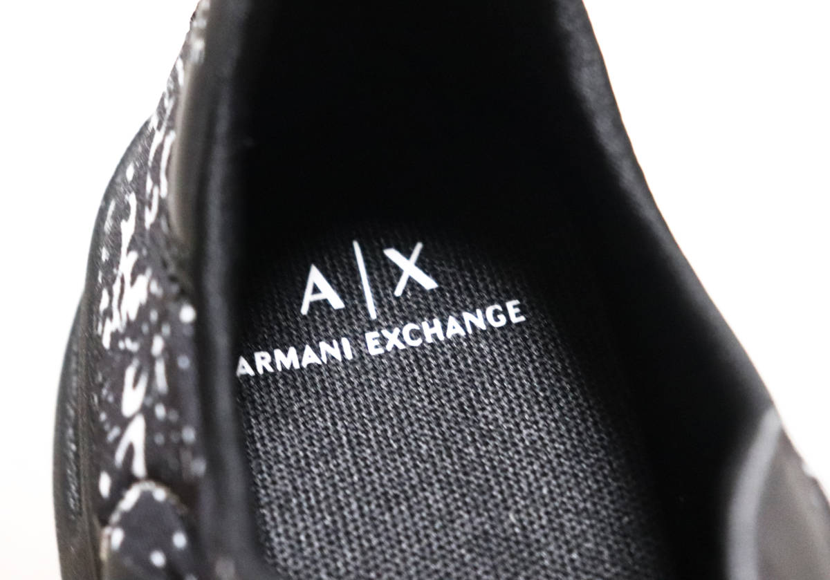 《A|X ARMANI EXCHANGE アルマーニ エクスチェンジ》新品 定価33,300円 ビッグAXロゴ モノトーン・ポロック柄スニーカー UK8(27cm)A9069_画像7
