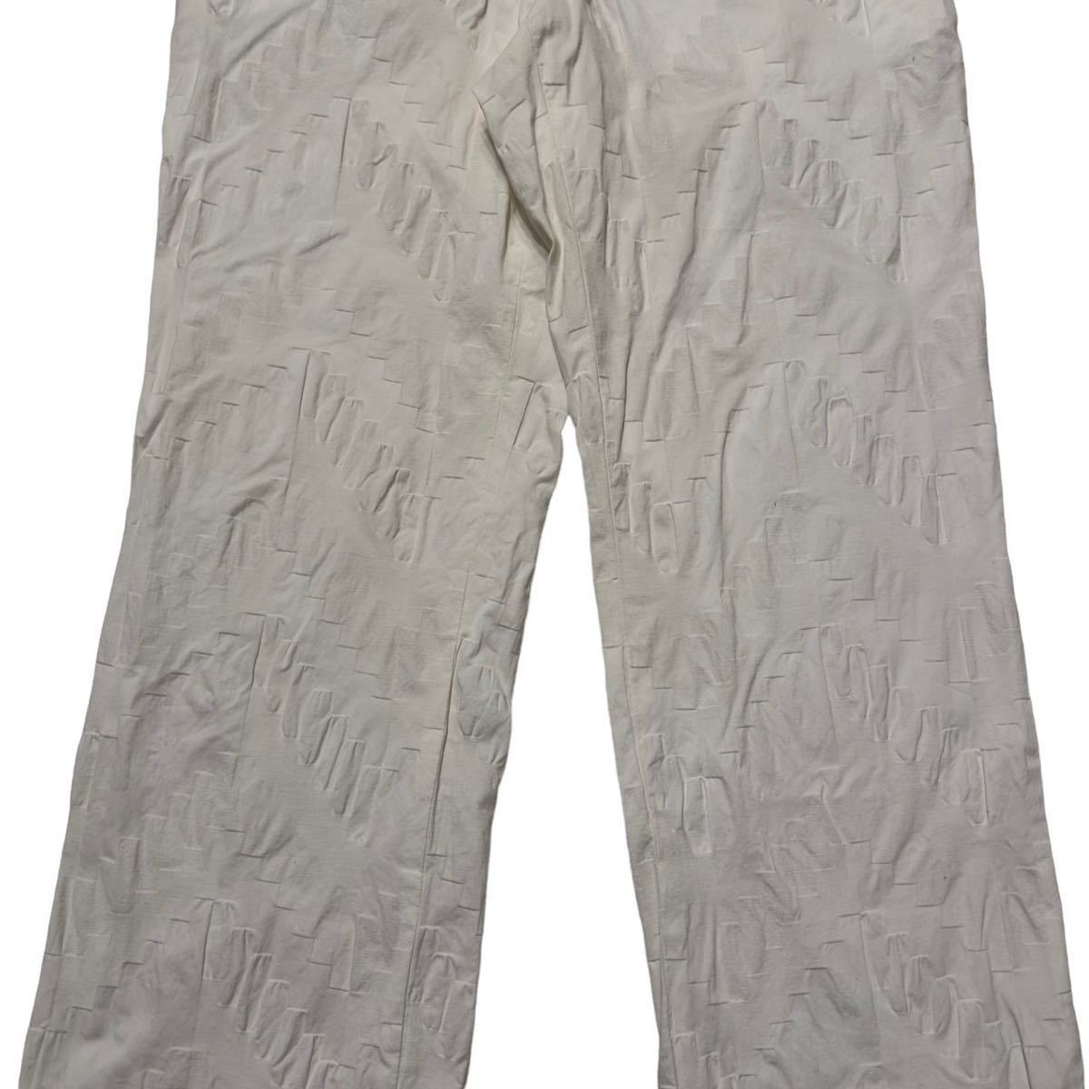 Rare ISSEY MIYAKE 2000AW 3D patterned pants archive comme des garcons yohji yamamoto rei kawakubo white japanese label_画像2