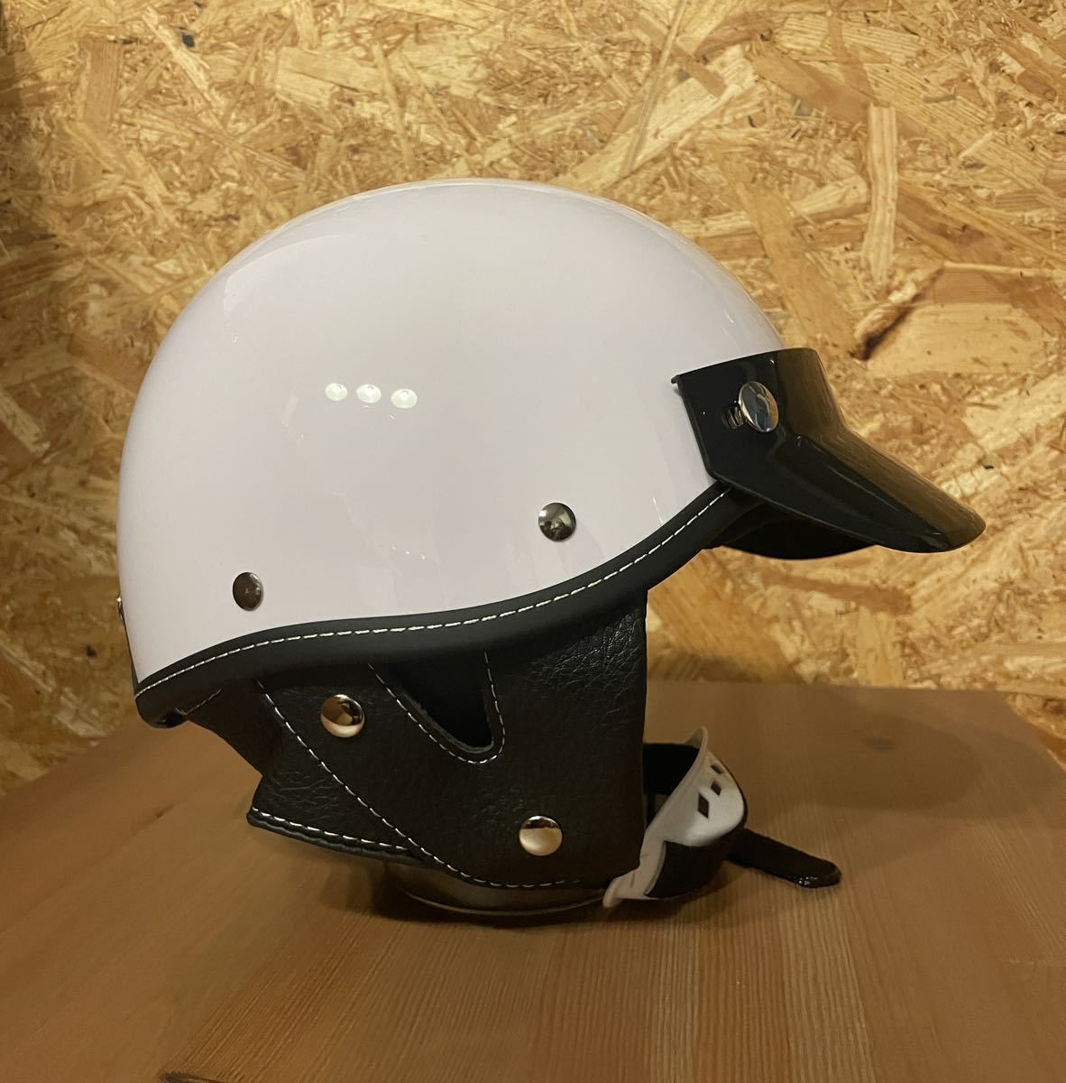 ハーフヘルメット　ホワイト　検ショーティーヘルメット BELL オーシャンビートル TT&CO ポリス ハーレー SHORTY_画像5