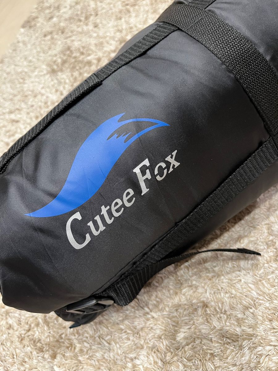 CuteeFox 寝袋 封筒型 軽量 シュラフ 防水 コンパクト青 アウトドア 登山 車中泊 丸洗い 収納袋付き