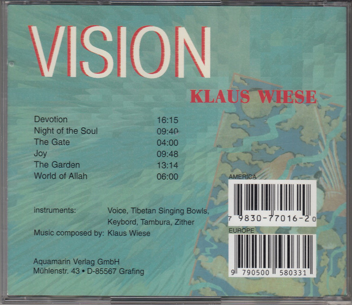 【CD】KLAUS WIESE - Vision【ex.Popol Vuh/独Ambient/New Age/Meditation】_画像2