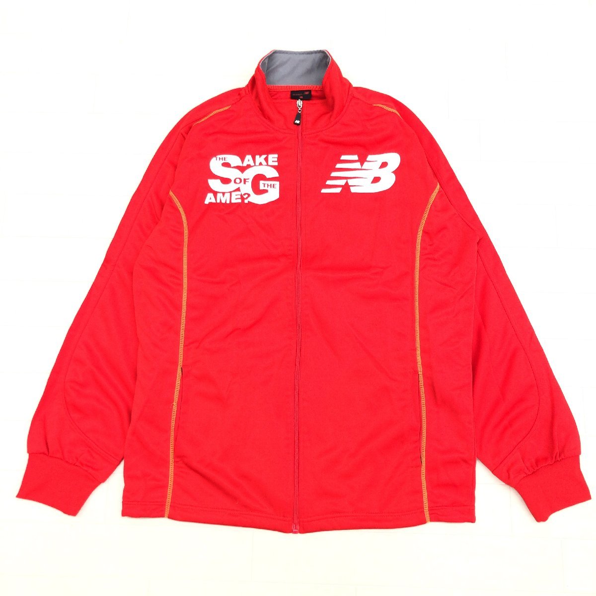 ●New Balance ニューバランス ロゴプリント ジャージ ジャケット LL 赤 レッド XL 2L 特大 大きいサイズ 国内正規品 メンズ 紳士_画像1