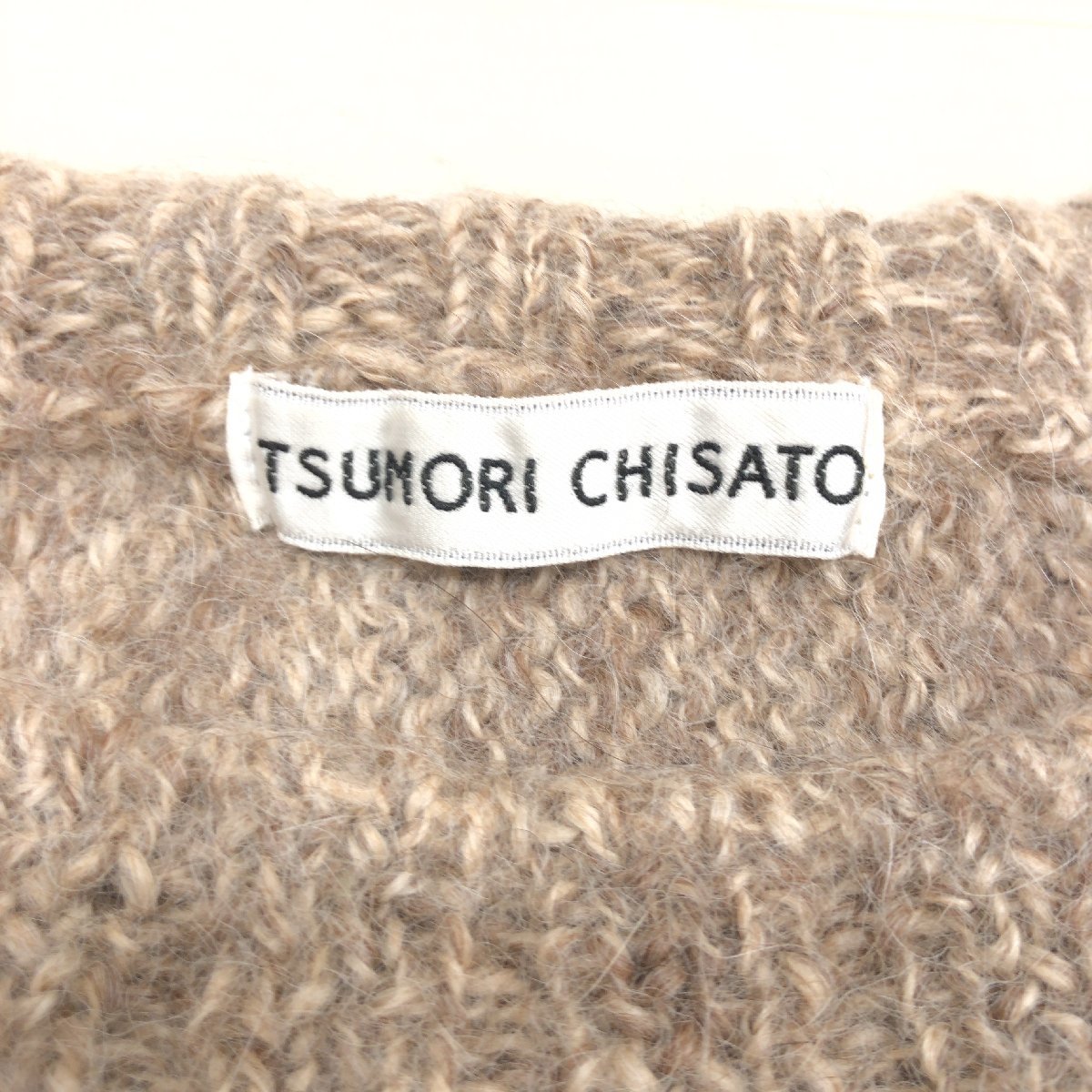 ●TSUMORI CHISATO ツモリチサト アルパカ100% オーバーサイズ ゆったり ニット セーター 2(M相当) ライトブラウン系 ビッグシルエット_画像3