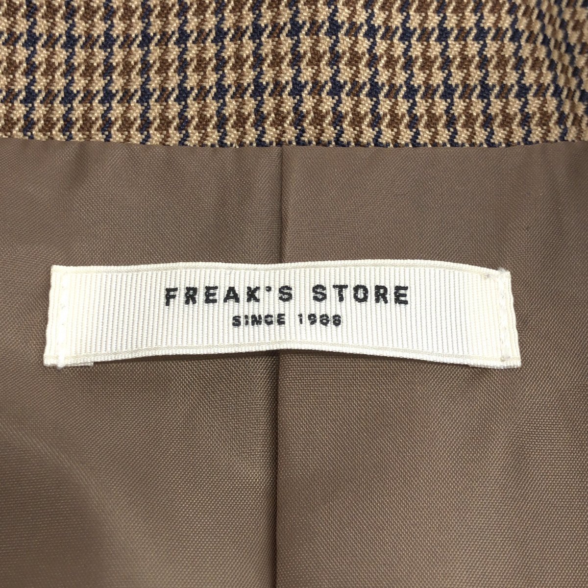 ●極美品 FREAK’S STORE フリークスストア 20SS 千鳥柄 スーツ 上下セットアップ S ベージュ系 国内正規品 メンズ 紳士_画像7