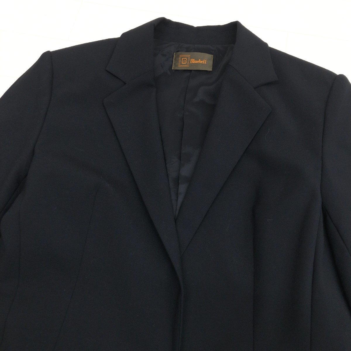 ●美品 Bluebell ブルーベル ストレッチ ウール パンツ スーツ 上下セットアップ 40(L) 黒 ブラック ジャケット 喪礼服 ブラックフォーマル_画像5