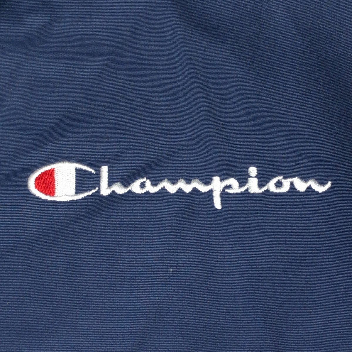 ●Champion チャンピオン ロゴ刺繍 裏地ボア コーチジャケット M 紺系 ネイビー系 ブルゾン 国内正規品 メンズ 参照_画像4