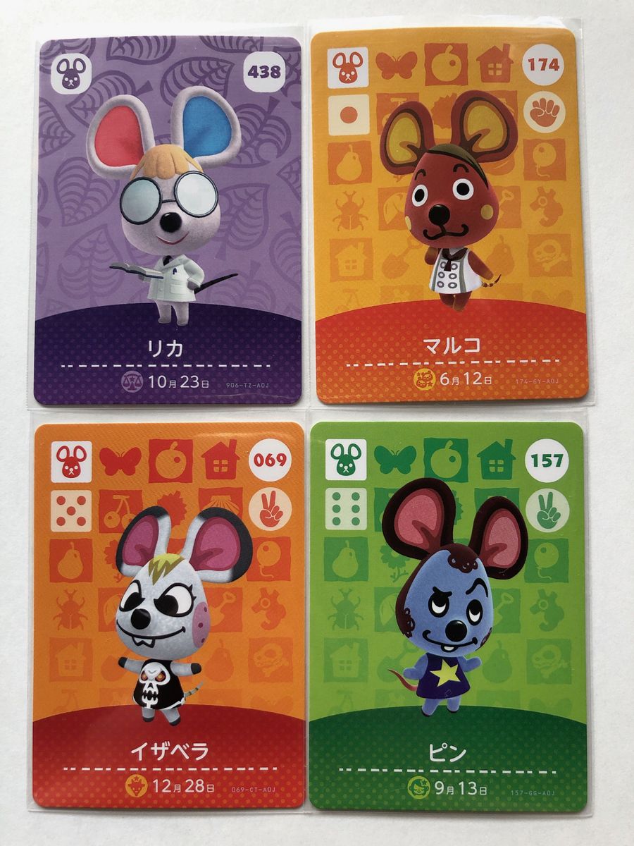どうぶつの森amiiboカード リカ マルコ イザベラ ピン ネズミ系 どうぶつの森amiiboカード リカ マルコ イザベラ ピン ネズミ系