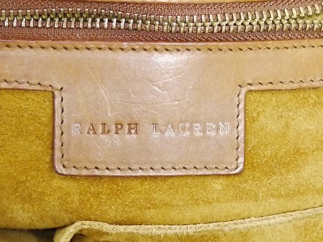 RALPH LAUREN[ラルフローレン]スエード レザー トートバッグ/ブラウン/中古品_画像9