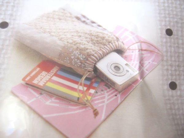  Kikuchi .. handmade kit wool rectangle knitted pouch thousand ..