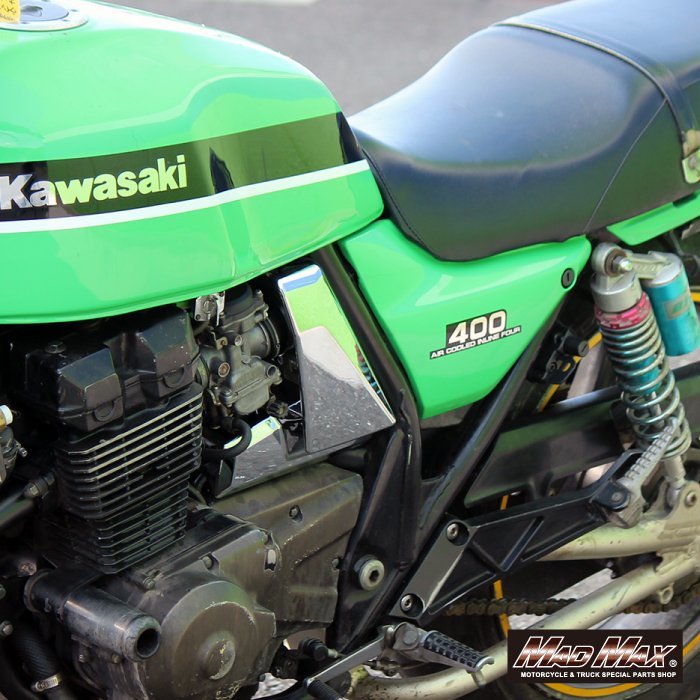 MADMAX バイク用品 KAWASAKI カワサキ ZRX400/ZRX400-2用 純正タイプ エアクリーナーカバー メッキ/カスタム サイドカバー【送料800円】_画像4