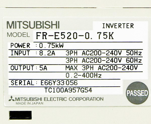 【3台セット】 三菱電機 MITSUBISHI インバーター FR-F520J-1.5K FR-E520-0.75K FR-S520-0.4K ■■■の画像5