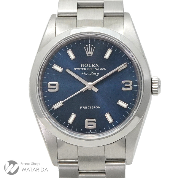 ロレックス ROLEX 腕時計 エアキング 14000 A番 SS ブルー 369 箱・取扱説明書付 送料無料