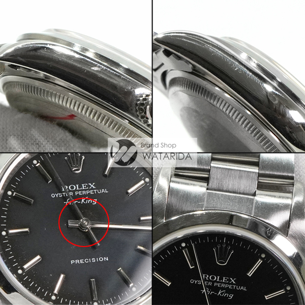 ロレックス ROLEX 腕時計 エアキング 14000 A番 SS 黒文字盤 保証書付 送料無料_画像8