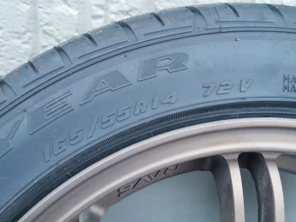 RAYS A-LAP 14インチ 6J+45 PCD100 4H 165/55R14 夏タイヤ付き_画像6