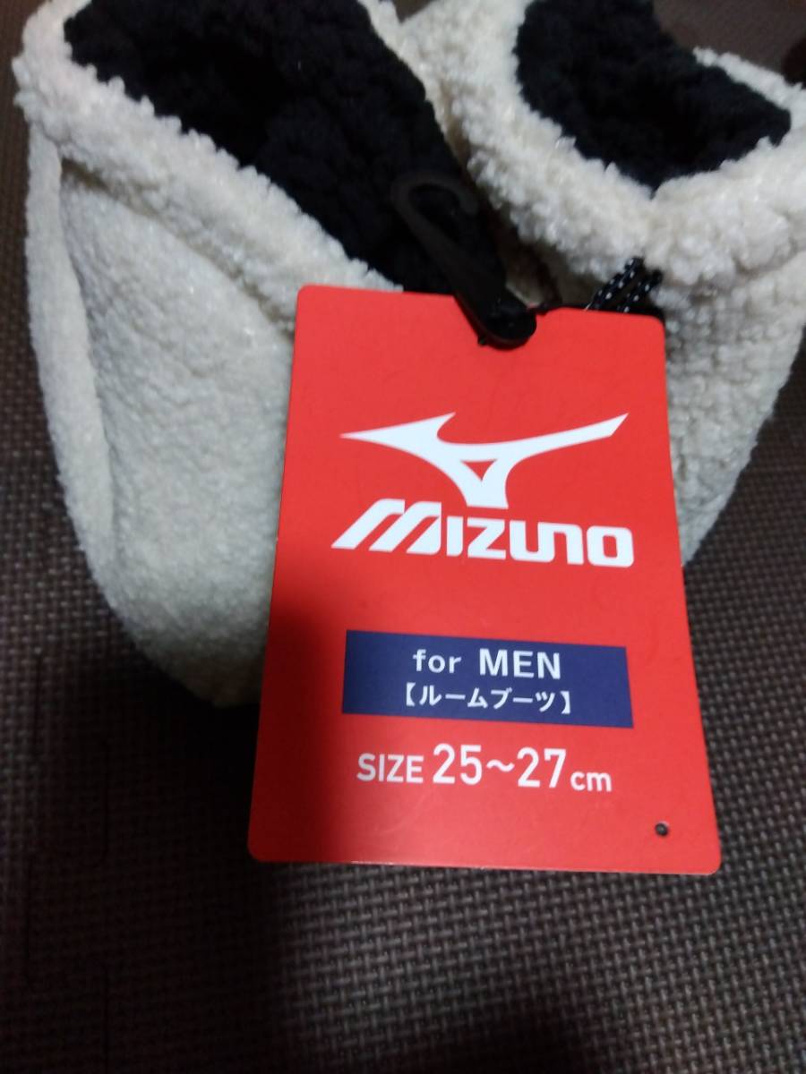 25～27cm/白系/新品/mizuno ミズノ/メンズ ボア フリース ルームブーツ ルームシューズ スリッパ 室内スリッパ 冷え性対策 防寒対策 秋冬用_画像8