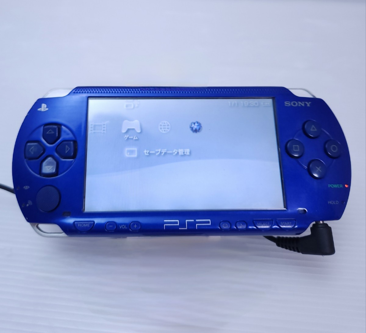 美品 ソニー SONY PSP-1000青 ソニー PSP-1000 Blue 本体 通電確認 詳細チェックなし 希少品 (D1)_画像1