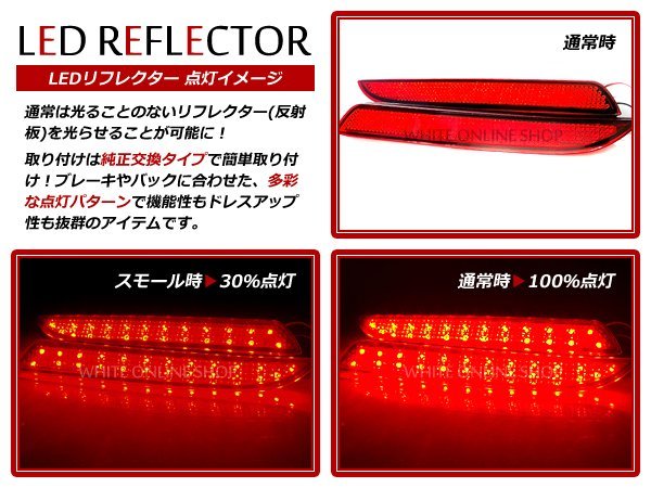 光る！リフレクター 純正交換タイプ RG1RG2RG3RG4系ステップワゴン 24LEDリフレクターレッド_画像2