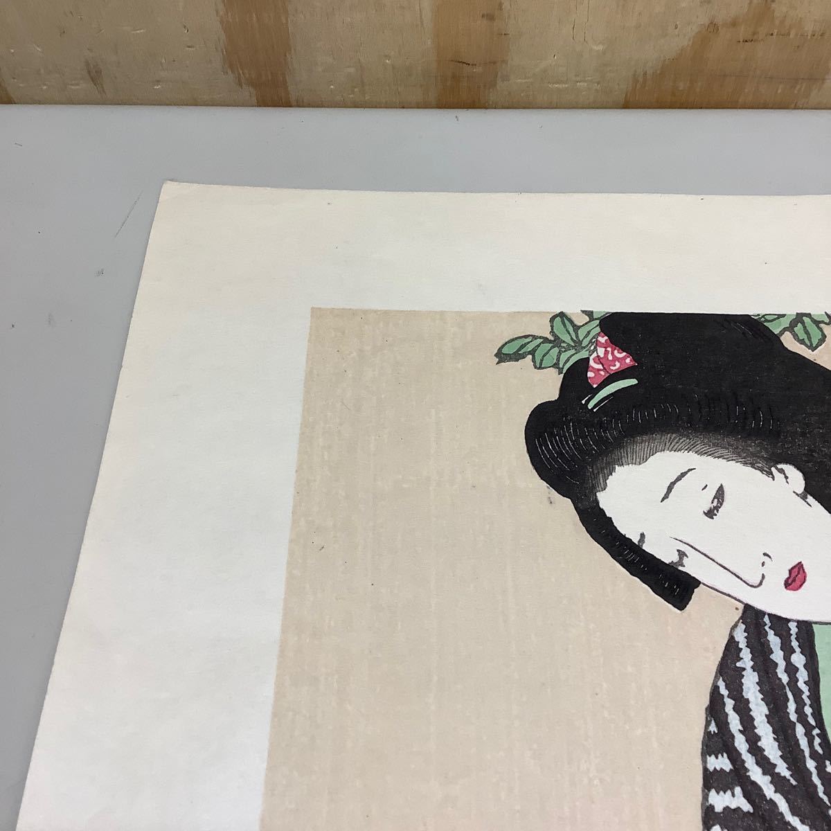 (14) 夢二名作版画十題の内 宵待草 彫摺 松永安生 港屋版 木版画 現状品 _画像2