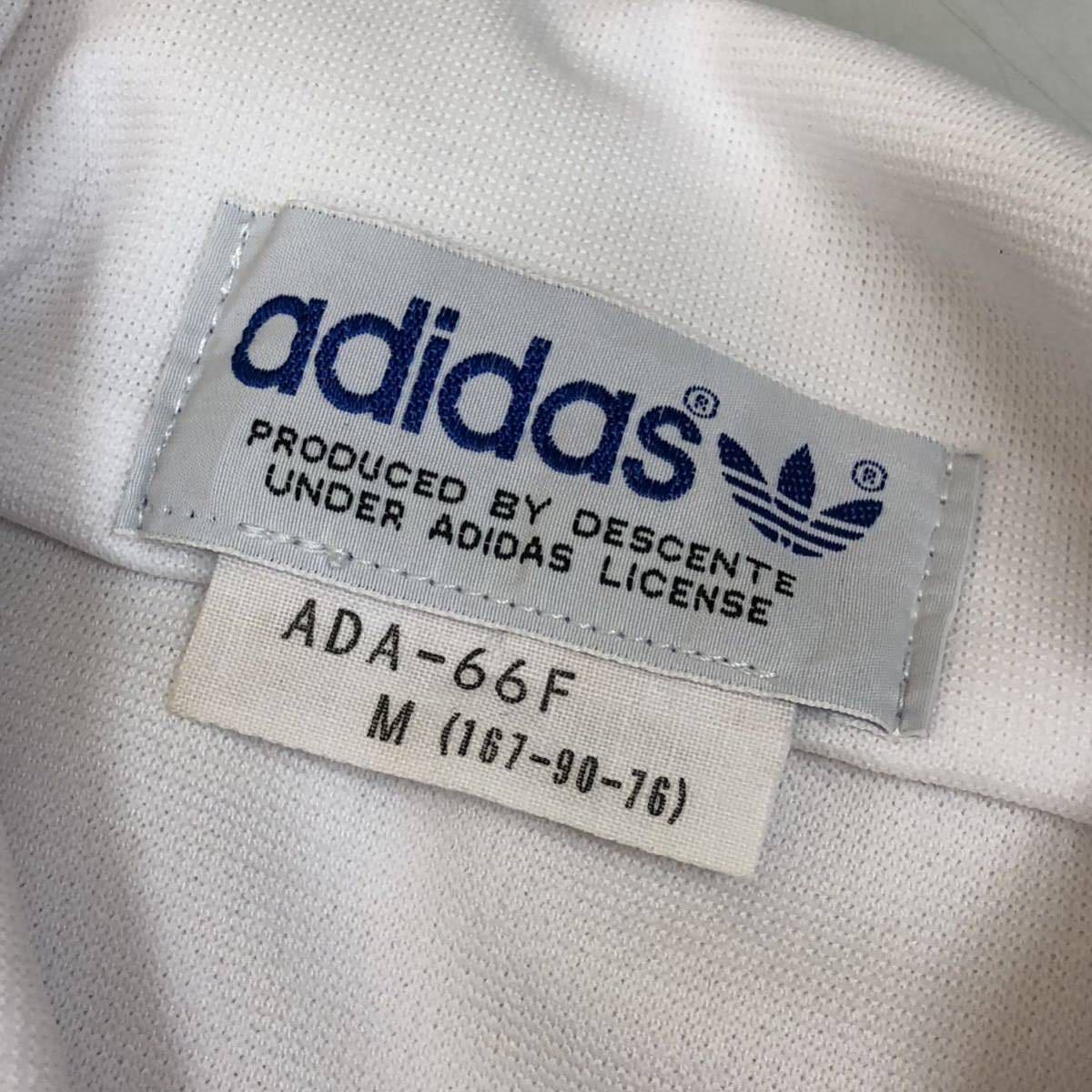 adidas ADA-66F ホワイト×ネイビー Mサイズ セットアップ ジャージ デッドストック 80s 当時もの メタルボタン アディダス デサント_画像3