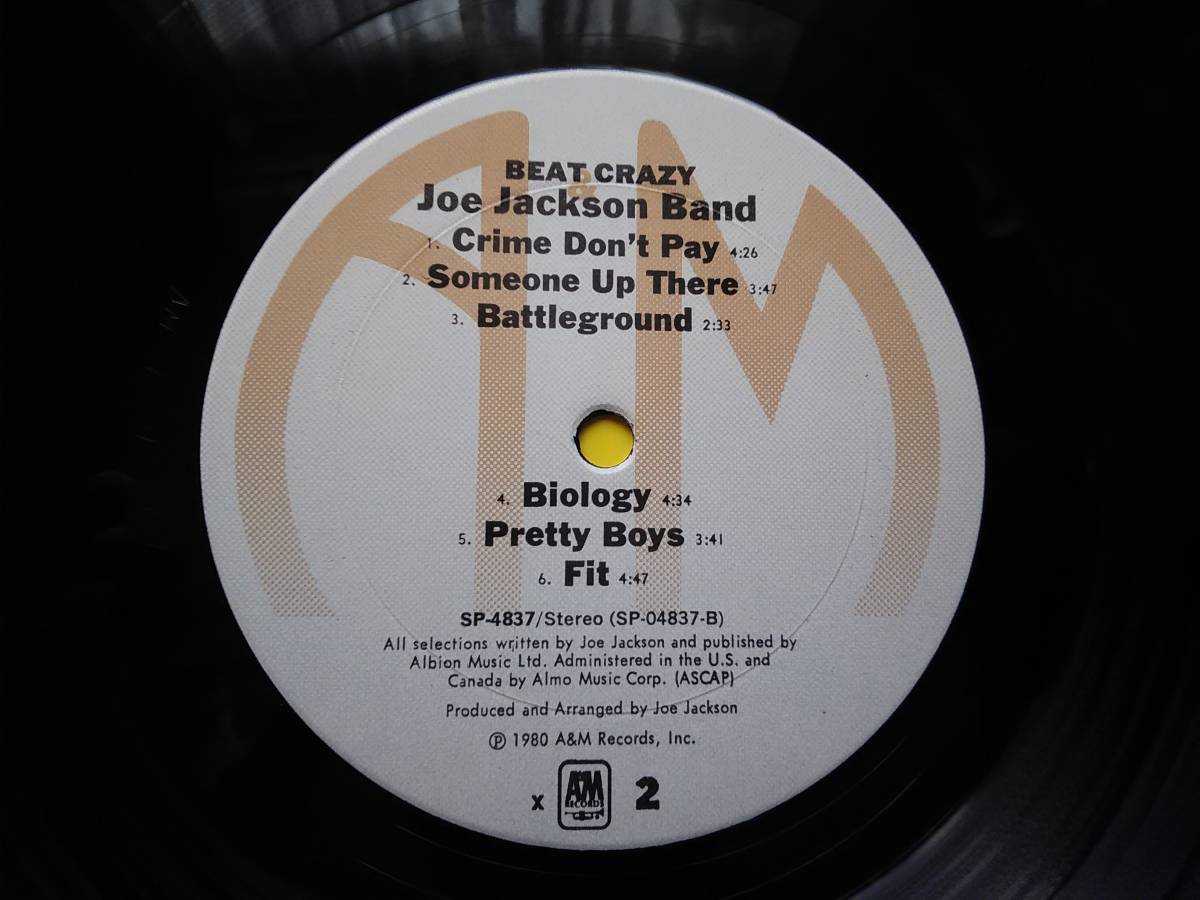 USオリジナル Joe Jackson Band [Beat Crazy] 歌詞付インナー Pitman Press_画像9