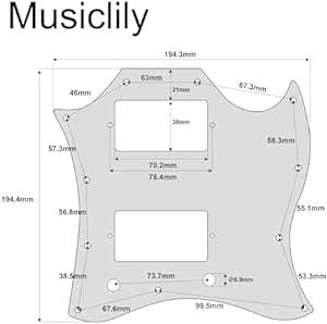 Musiclily Pro 11穴 Import SG Fullギター用ラージピックガード、3プライブラッ_画像2