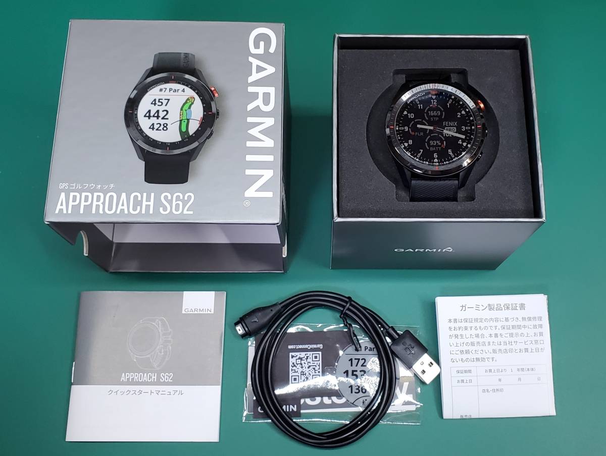 中古美品】GARMIN APPROACH S62 ブラック ガーミン アプローチ GPS