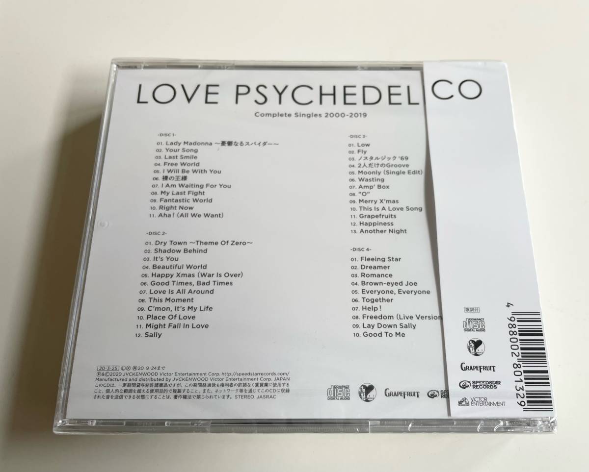 M 匿名配送 4CD LOVE PSYCHEDELICO Complete Singles 2000-2019 4988002801329の画像2