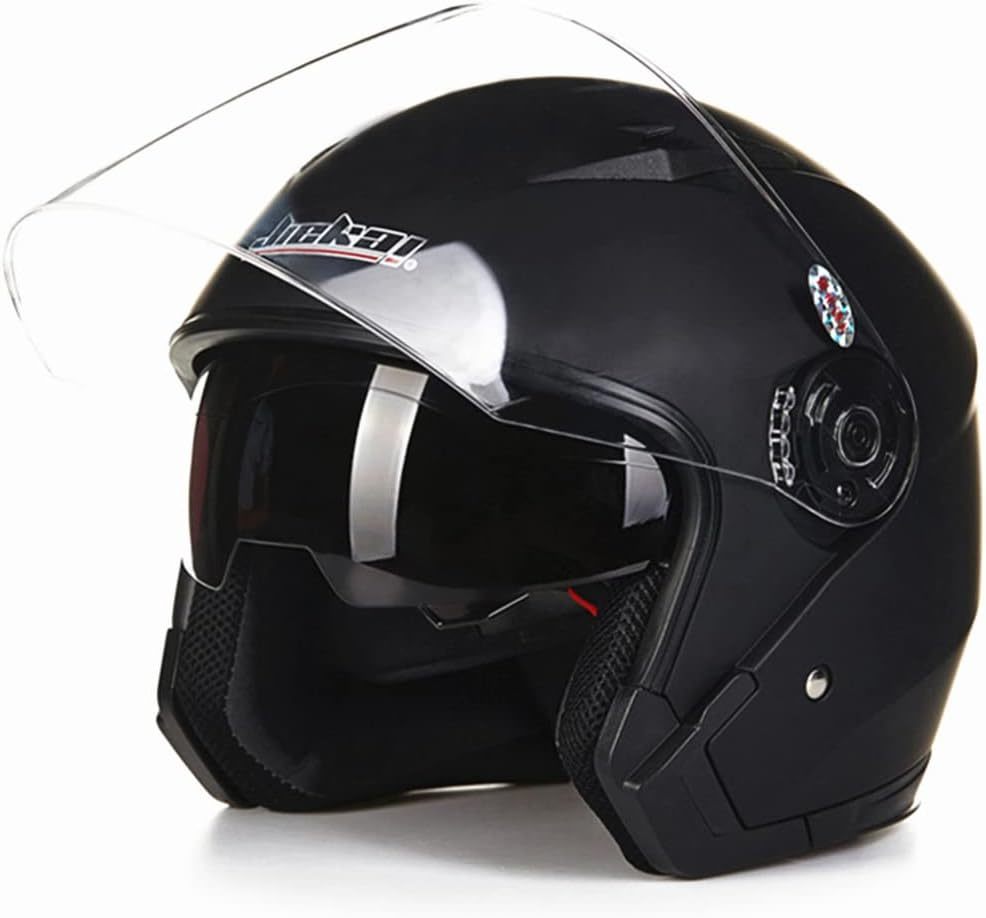 「25」 半帽ヘルメット ジェットヘルメット メンズ レディース 耐衝撃性 超軽量 スモークインナーシールド 半キャップ XL マットブラック_画像1