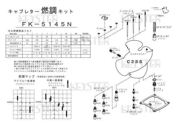 ■ FK-5145N 　　C2SS　キャブレター リペアキット　キースター　KEYSTER　燃調キット 2_画像3