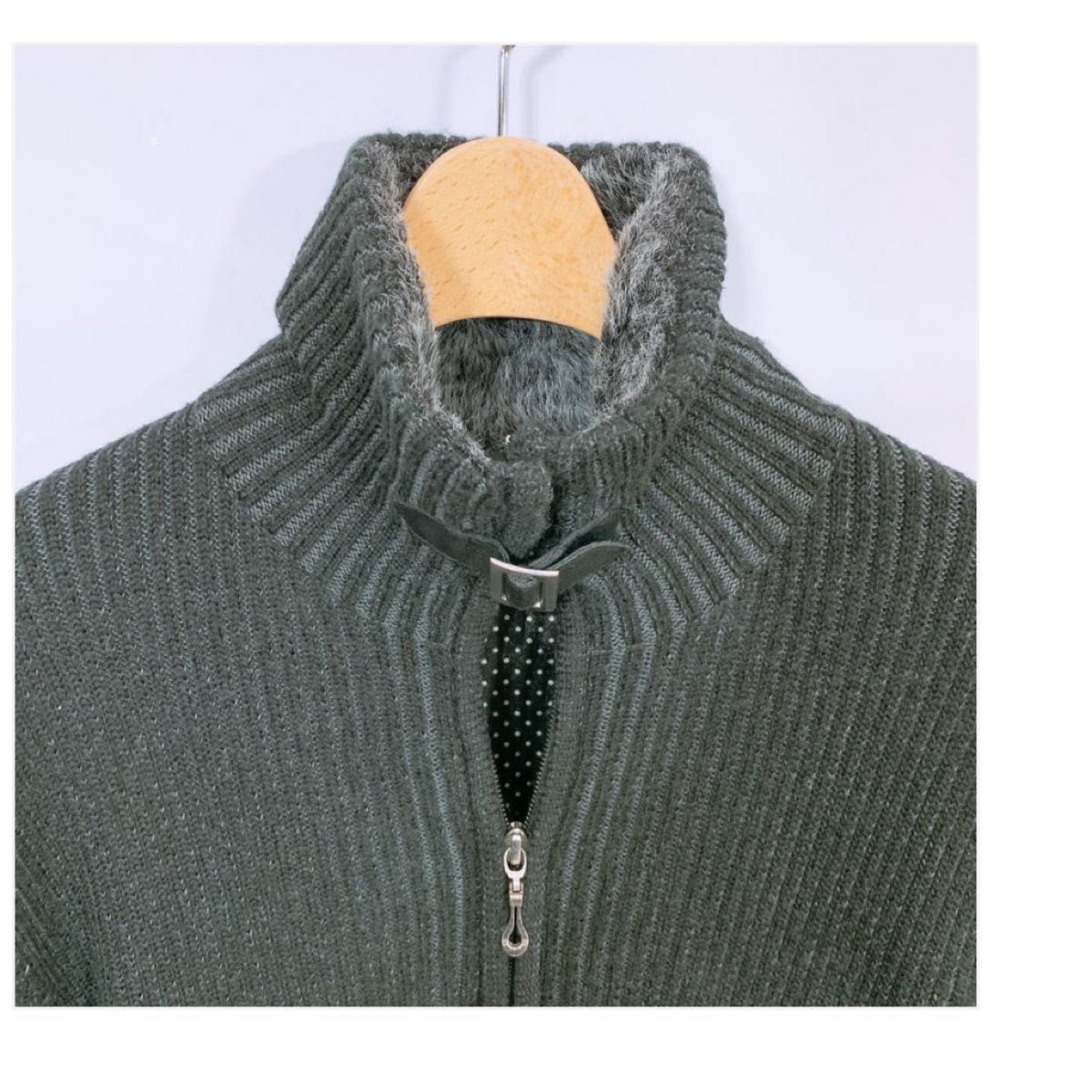 MALE&CO メイルアンドコー アウター ニット ジップアップ ハイネック 黒 ブラック M 長袖