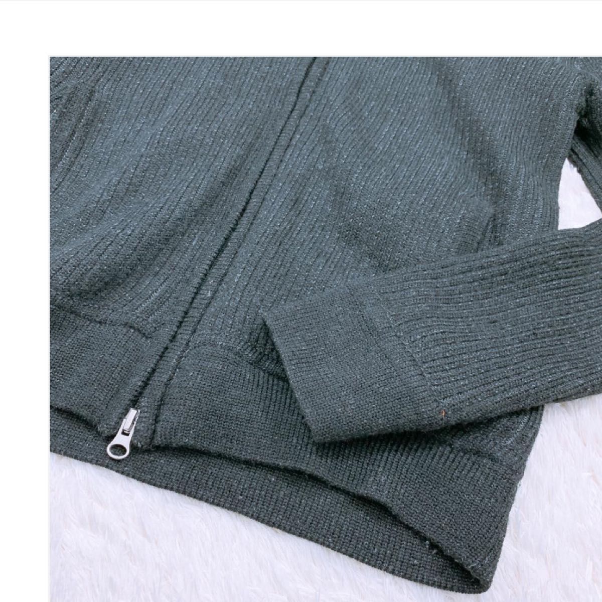 MALE&CO メイルアンドコー アウター ニット ジップアップ ハイネック 黒 ブラック M 長袖