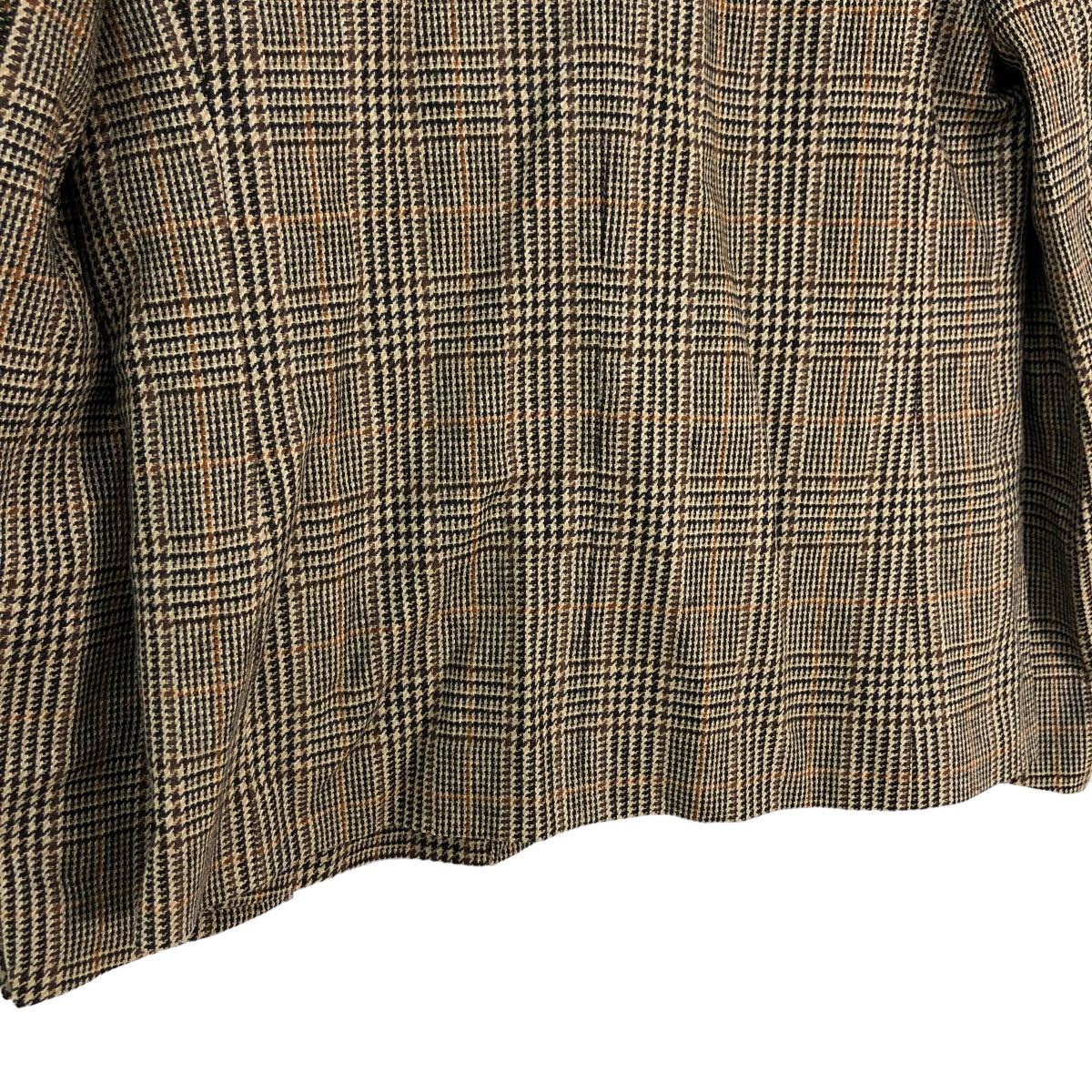 B343 DAKS ダックス テーラードジャケット ジャケット アウター 上着 羽織り 長袖 ウール 100% ブラウン系 グレンチェック レディース 7AB2_画像6