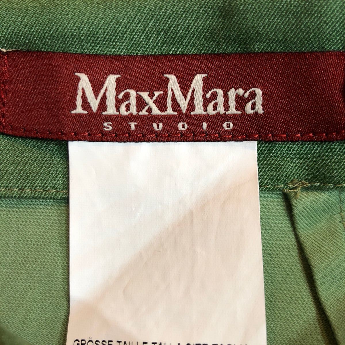 NB185 Max Mara マックスマーラ 膝丈スカート スカート ボトムス ストレッチ シルク混 グリーン 緑 レディース 38_画像8