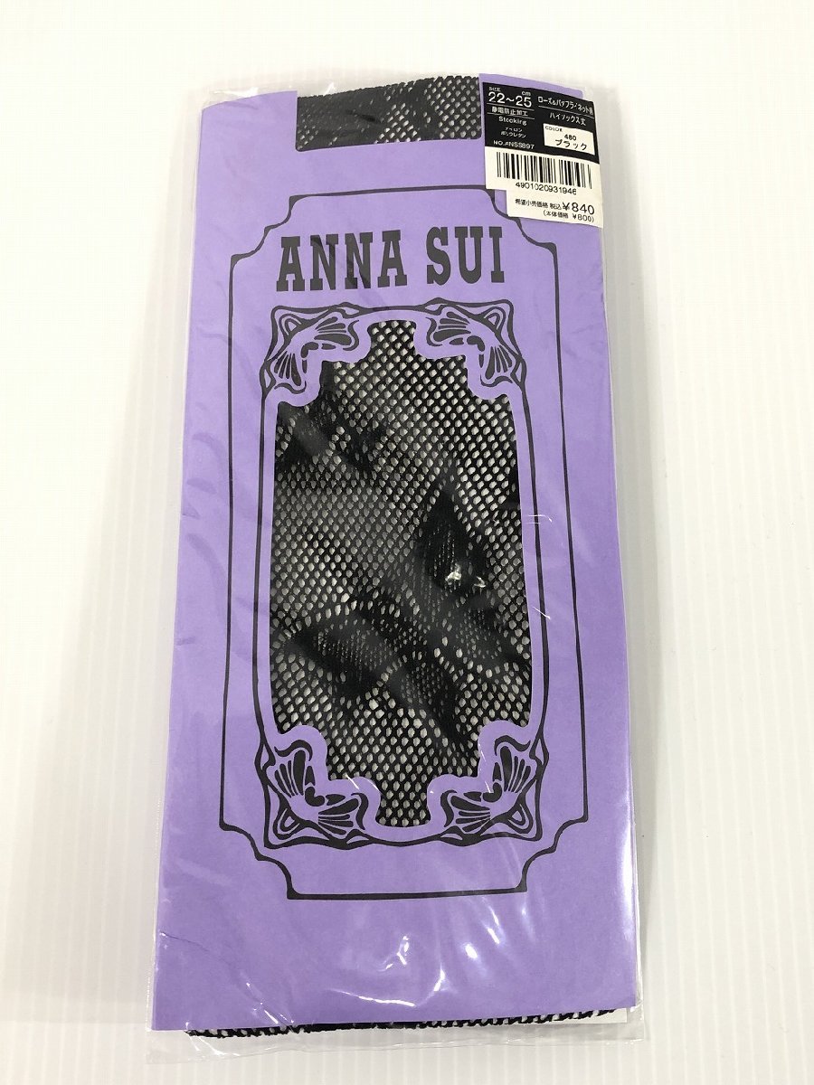 アナスイ ANNA SUI ストッキング レディース M ブラック 黒 22-25cm 未使用 送料185円_画像1