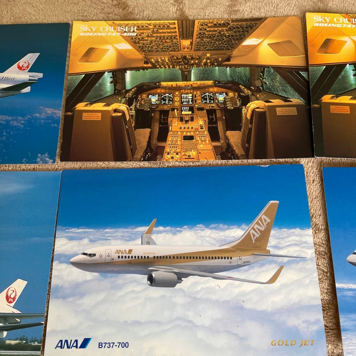 ① JAL ANA 絵葉書 DC-10 B747-400 MD-11/B737-700 GOLD JET B747-400 他