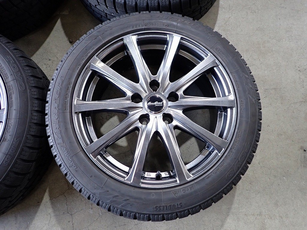 YS3846【送料無料215/50R17】プリウスα SAI ジェイドなどに TOYO 中古スタッドレス ▼17×7J 114.3/5H ET38▼1円スタート_画像2