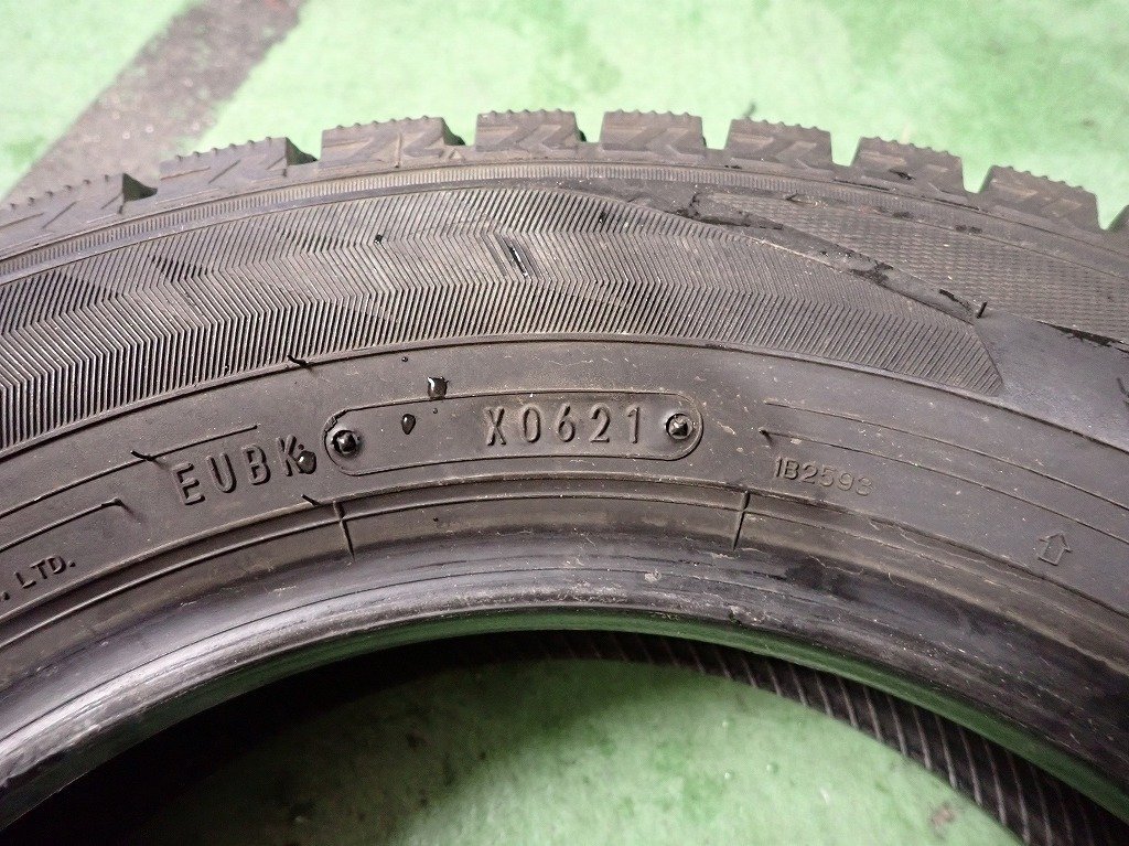 GM1392【送料無料155/70R13】4本 2021年製 ダンロップ ウィンターマックス 02 WM02 中古スタッドレス バモス 《即決》_画像9